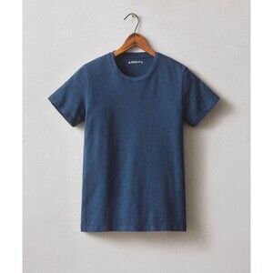 American Giant T-Shirt Womens Large Marine Navy Blue Premium Slub Crew Tee NEW